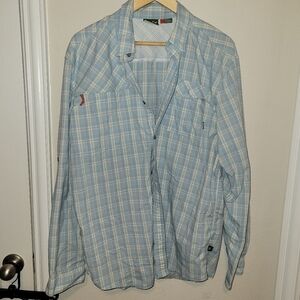 Howler Brothers Sky Blue Checkered Button Down Shirt size large
